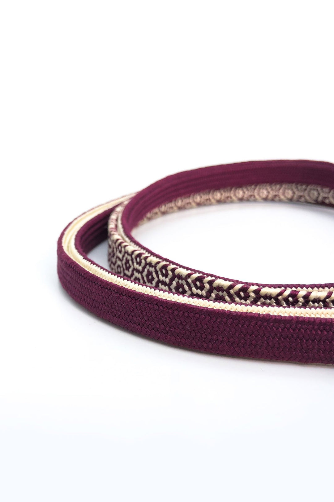 Burgundy Motifs Kimono Obi Belt